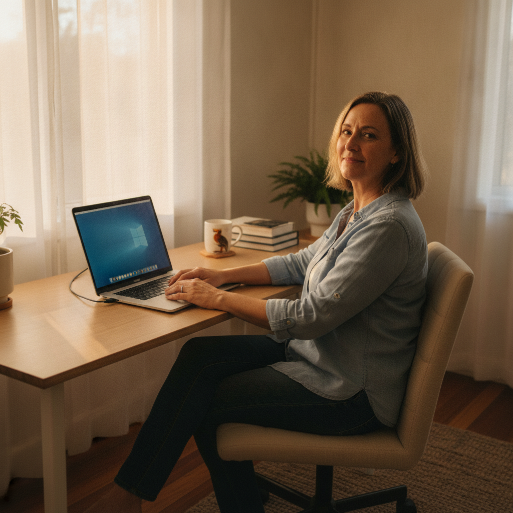 Professional computer clean-out in Jaunter (2787) — a happy New South Wales resident at home with a spotless, fast, quiet machine