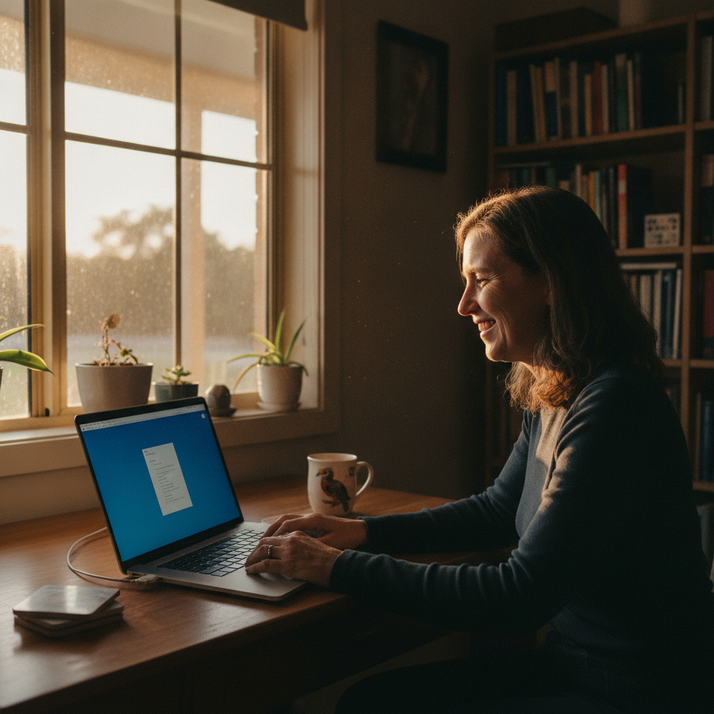 Computer cleaning in Jerrawa (2582) — a local resident at home with a clean, fast, dust-free computer running cool and quiet