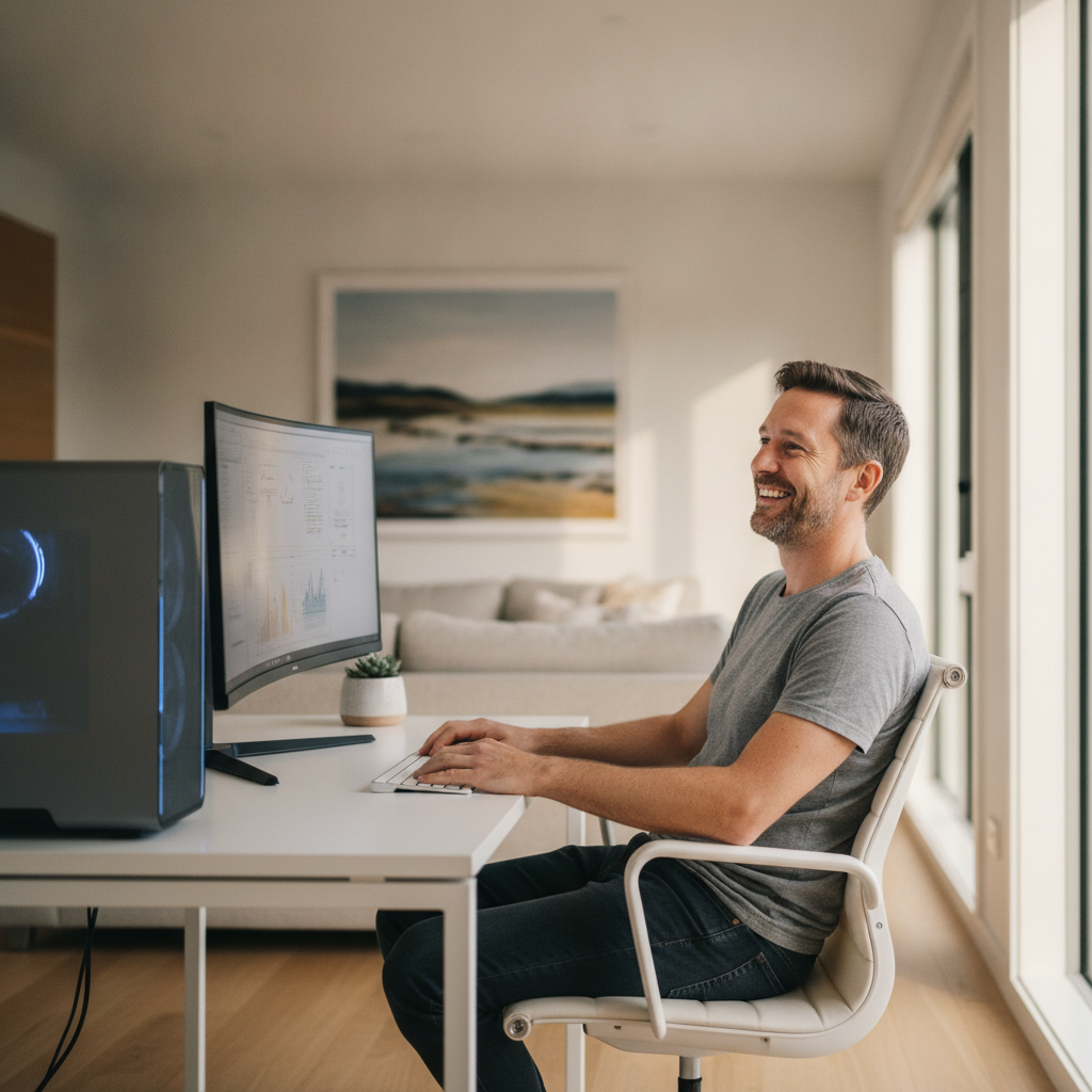 Computer cleaning in Jindabyne (2627) — a local resident at home with a clean, fast, dust-free computer running cool and quiet