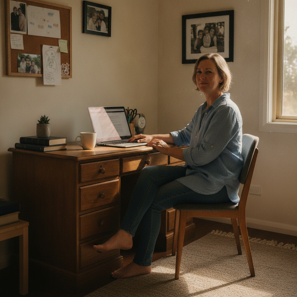 Professional computer clean-out in Kadina (2870) — a happy New South Wales resident at home with a spotless, fast, quiet machine
