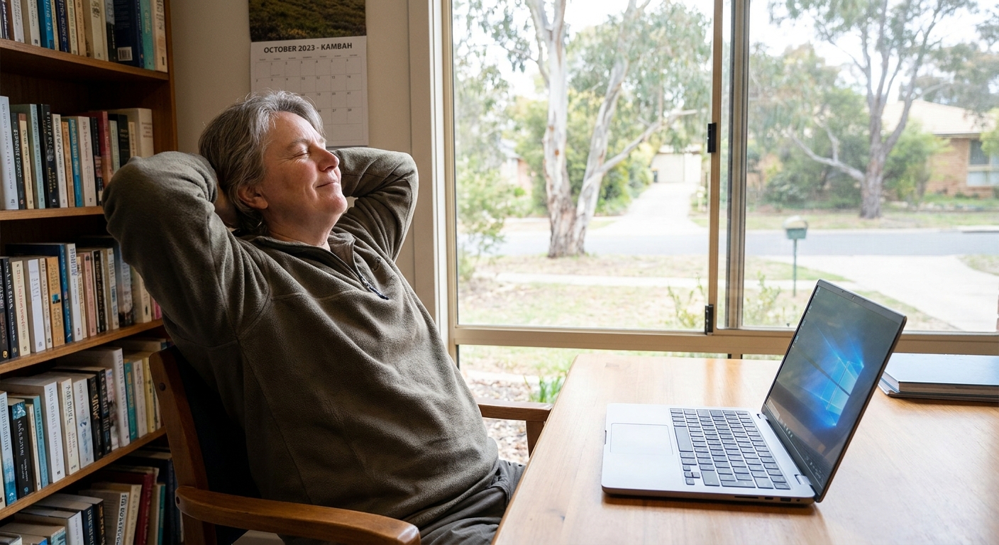 Computer cleaning in Kambah (2902) — a local resident at home with a clean, fast, dust-free computer running cool and quiet