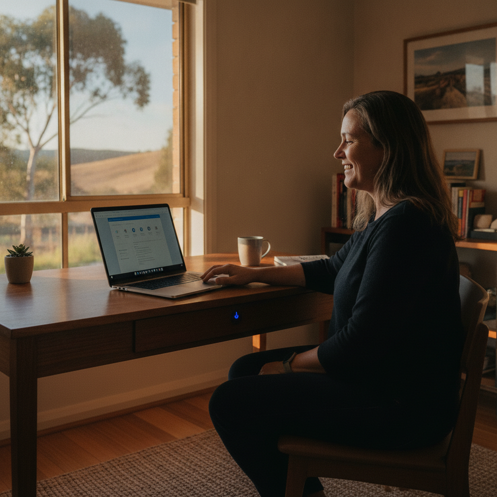 Computer cleaning in Kandos (2848) — a local resident at home with a clean, fast, dust-free computer running cool and quiet