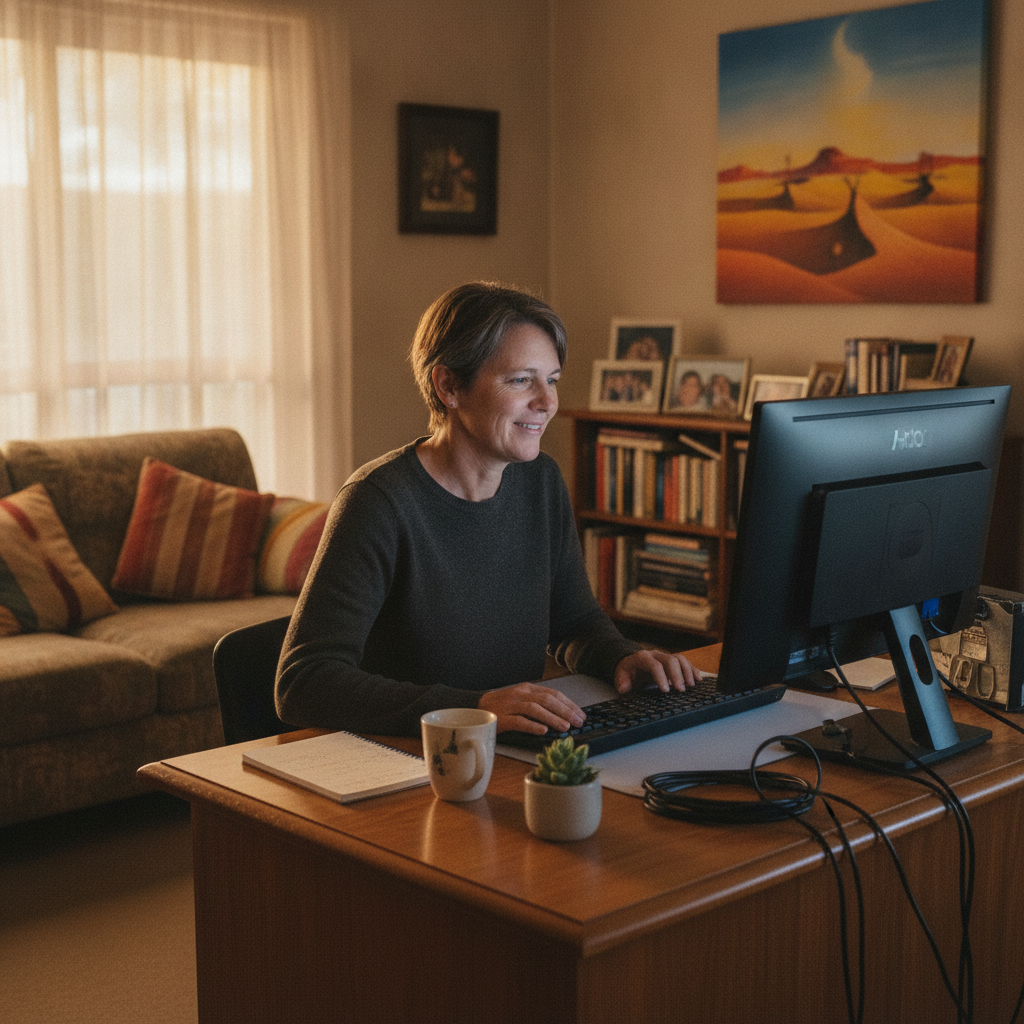 Computer cleaning in Kelgoola (2849) — a local resident at home with a clean, fast, dust-free computer running cool and quiet