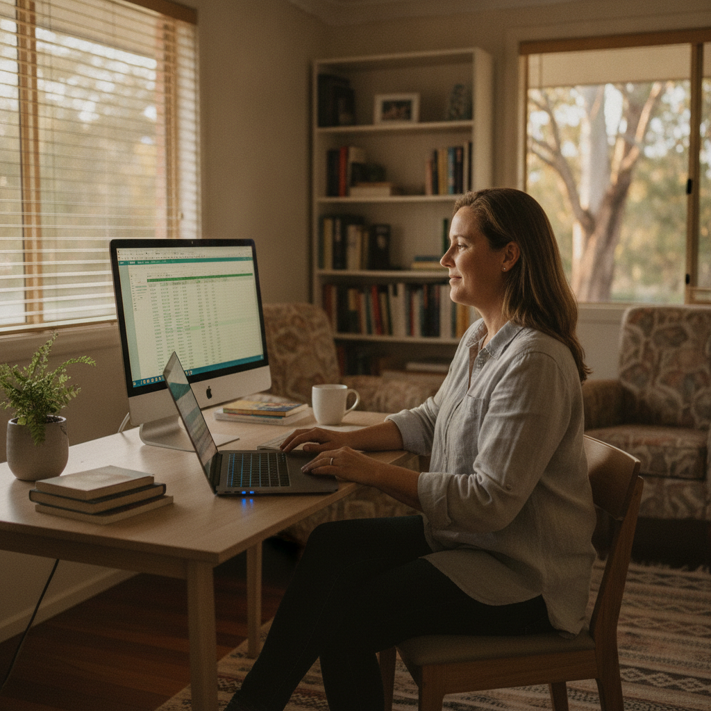 Professional computer clean-out in Kenmore (4069) — a happy Queensland resident at home with a spotless, fast, quiet machine