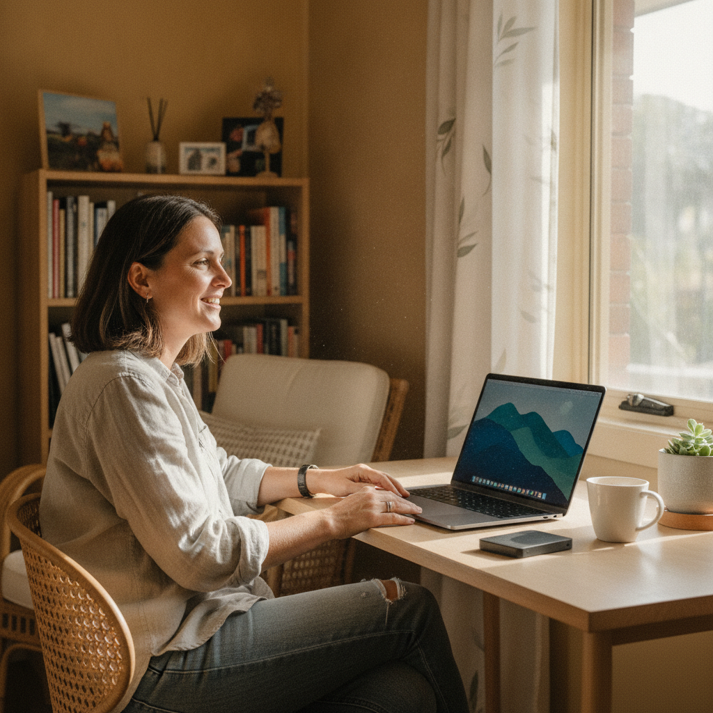 Computer cleaning in Kensington (2033) — a local resident at home with a clean, fast, dust-free computer running cool and quiet