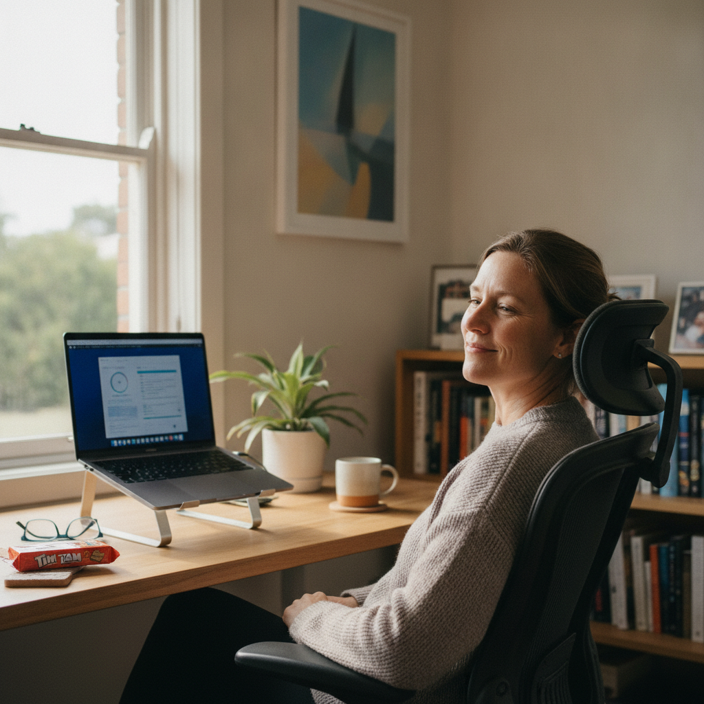 Professional computer clean-out in Kent Town (5067) — a happy South Australia resident at home with a spotless, fast, quiet machine