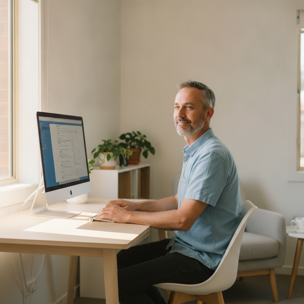 Professional computer clean-out in Kilkenny (5009) — a happy South Australia resident at home with a spotless, fast, quiet machine