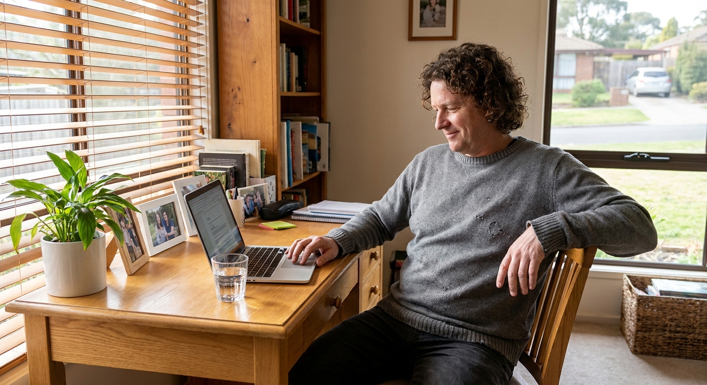 Computer cleaning in Kilsyth (3137) — a local resident at home with a clean, fast, dust-free computer running cool and quiet
