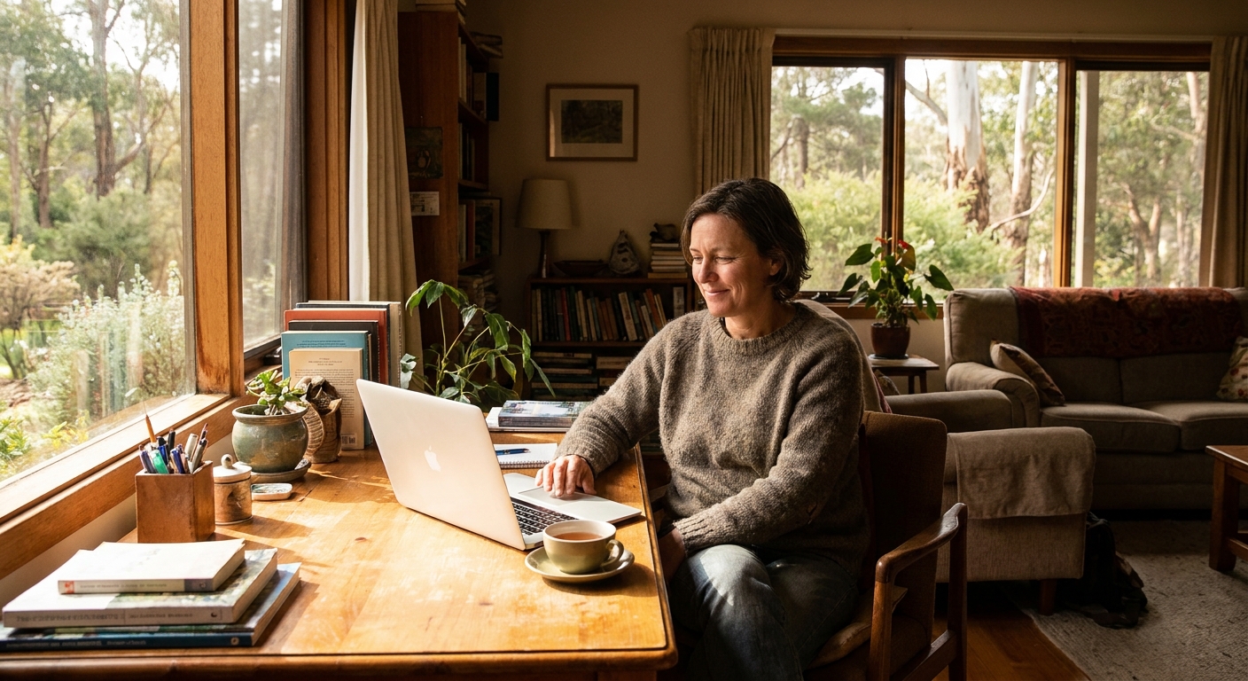 Computer cleaning in Kinglake Central (3757) — a local resident at home with a clean, fast, dust-free computer running cool and quiet