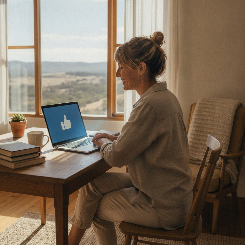 Professional computer clean-out in Kingsdale (2580) — a happy New South Wales resident at home with a spotless, fast, quiet machine