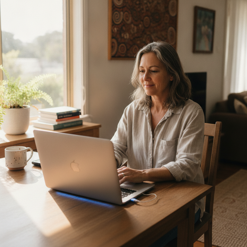 Professional computer clean-out in Koolewong (2256) — a happy New South Wales resident at home with a spotless, fast, quiet machine