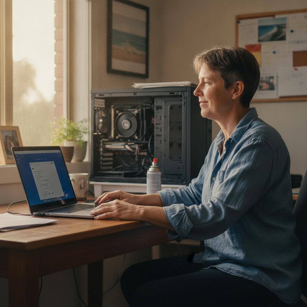 Laptop and desktop cleaning in Kooragang (2304) — an at-home owner pleased their computer runs cool and quiet again