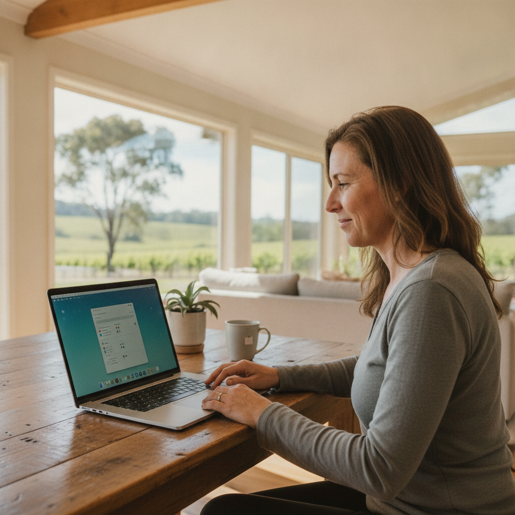 Professional computer clean-out in Kuitpo (5172) — a happy South Australia resident at home with a spotless, fast, quiet machine