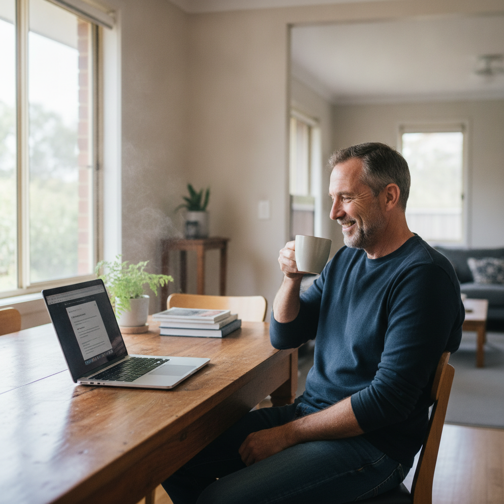 Professional computer clean-out in La Perouse (2036) — a happy New South Wales resident at home with a spotless, fast, quiet machine