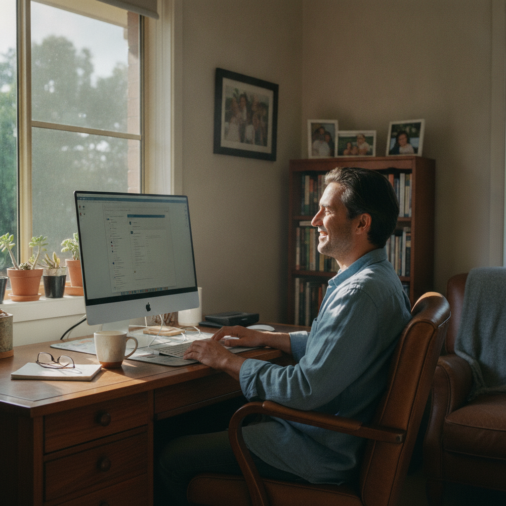Computer cleaning in Lakemba (2195) — a local resident at home with a clean, fast, dust-free computer running cool and quiet