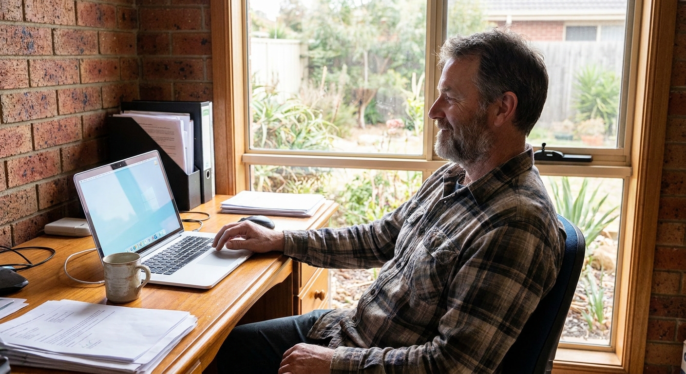 Computer cleaning in Laverton North (3026) — a local resident at home with a clean, fast, dust-free computer running cool and quiet