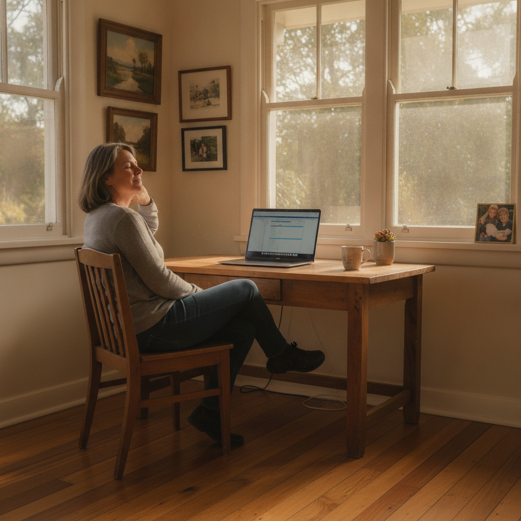 Professional computer clean-out in Lee Creek (2849) — a happy New South Wales resident at home with a spotless, fast, quiet machine