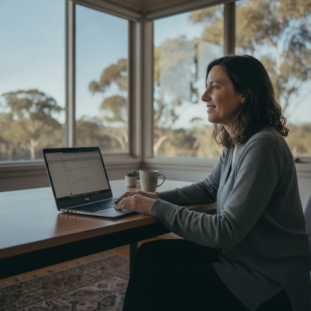 Professional computer clean-out in Lerida (2581) — a happy New South Wales resident at home with a spotless, fast, quiet machine