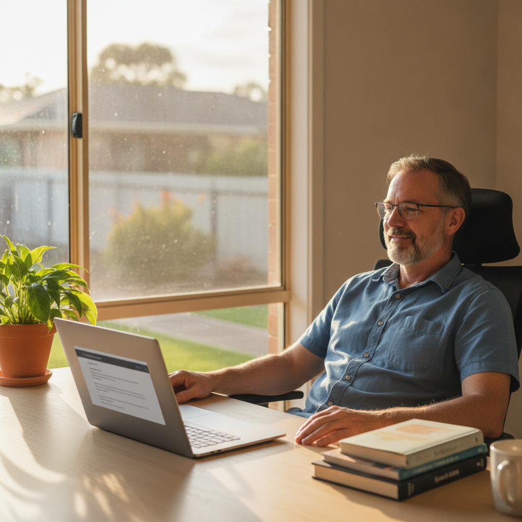 Computer cleaning in Lidster (2800) — a local resident at home with a clean, fast, dust-free computer running cool and quiet