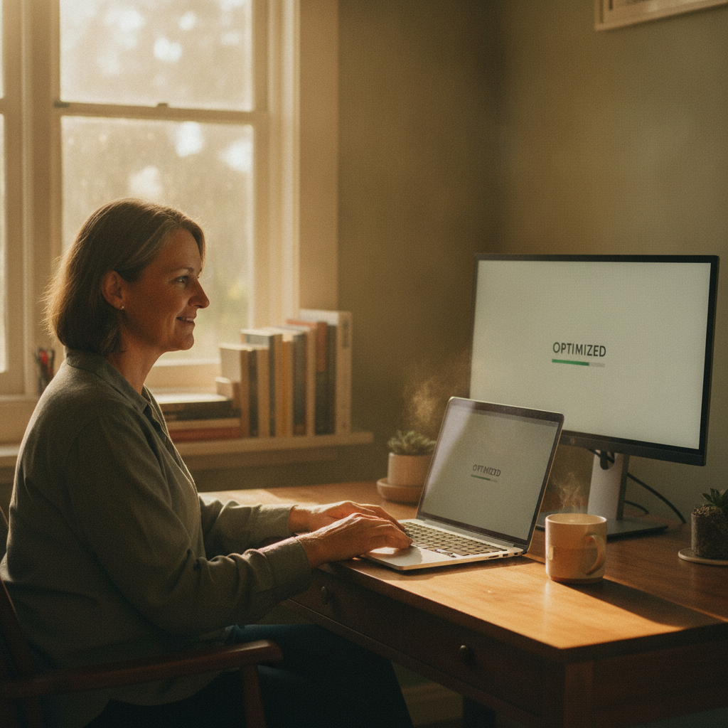 Computer cleaning in Lilydale (7268) — a local resident at home with a clean, fast, dust-free computer running cool and quiet