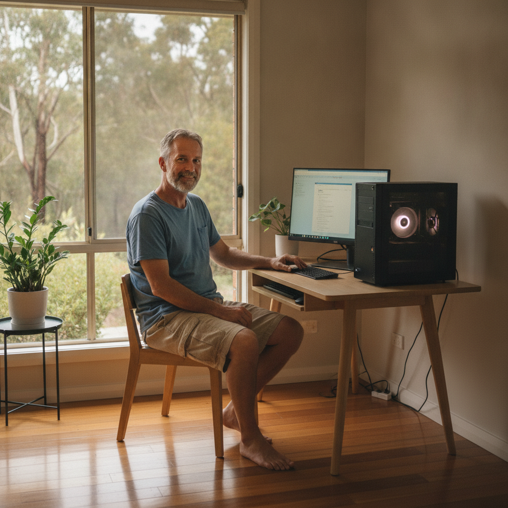 Computer cleaning in Limeburners Creek (2324) — a local resident at home with a clean, fast, dust-free computer running cool and quiet