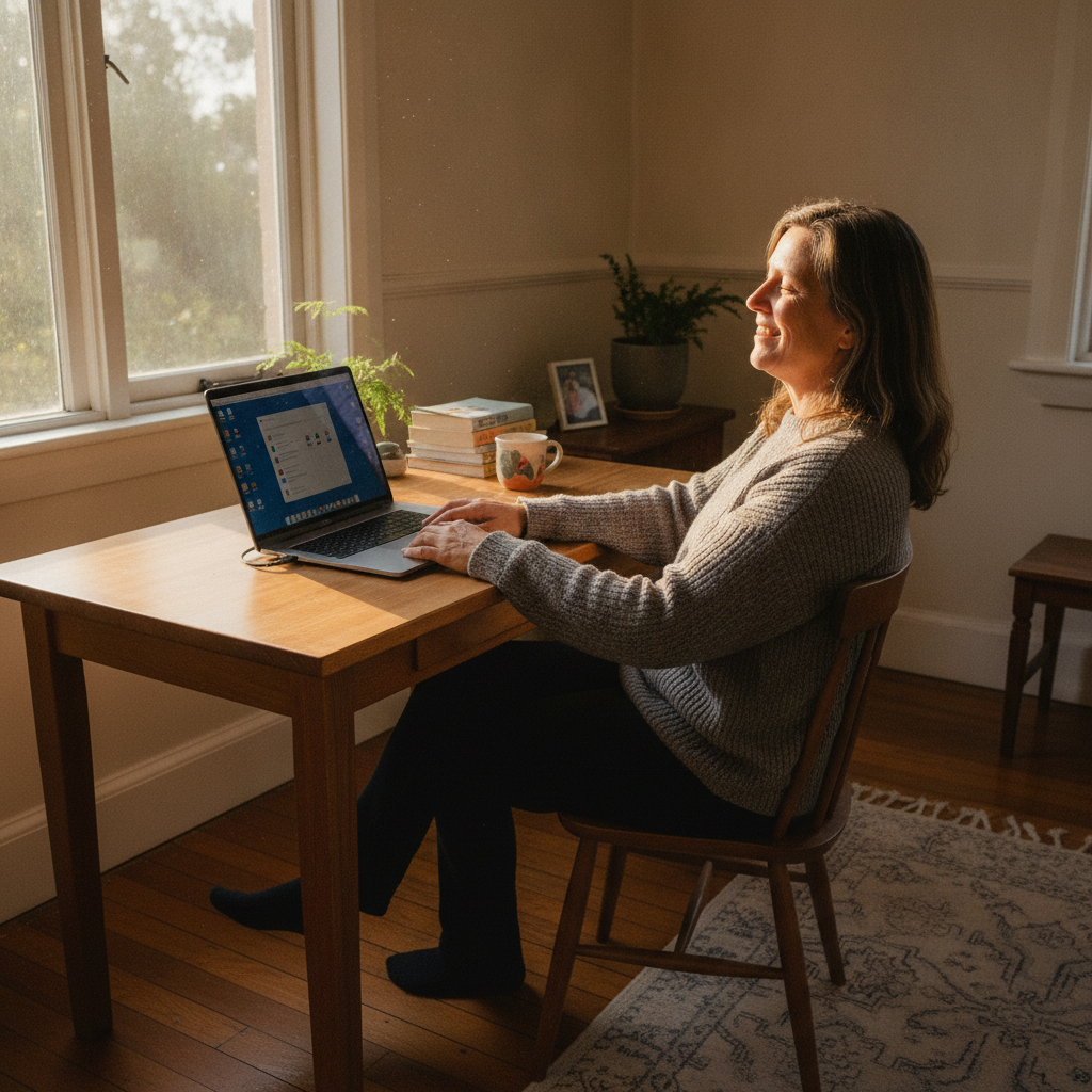 Computer cleaning in Little Back Creek (2474) — a local resident at home with a clean, fast, dust-free computer running cool and quiet