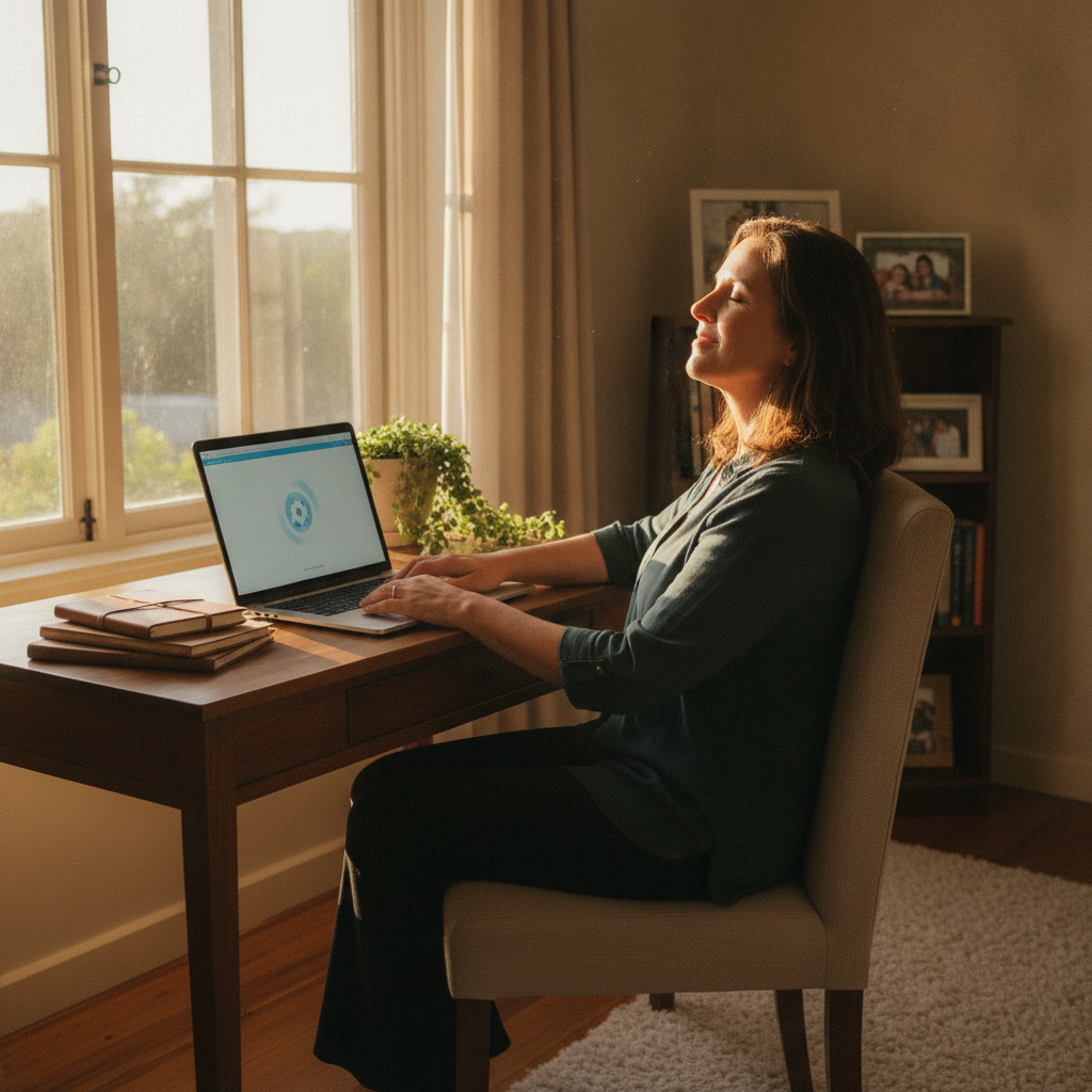 Computer cleaning in Littleton (2790) — a local resident at home with a clean, fast, dust-free computer running cool and quiet