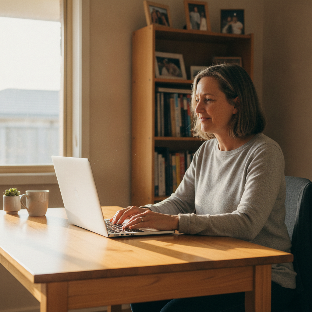 Professional computer clean-out in Lockridge (6054) — a happy Western Australia resident at home with a spotless, fast, quiet machine