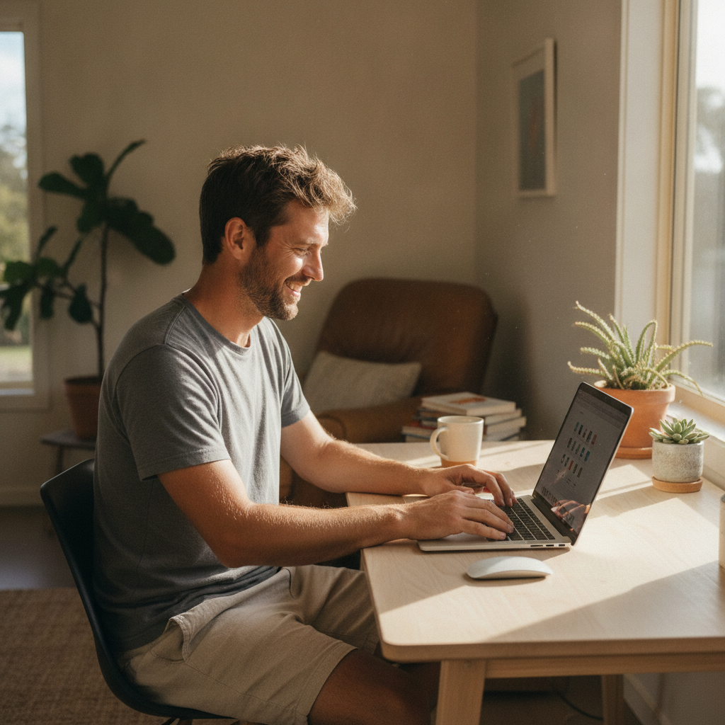 Computer cleaning in Long Flat (2446) — a local resident at home with a clean, fast, dust-free computer running cool and quiet