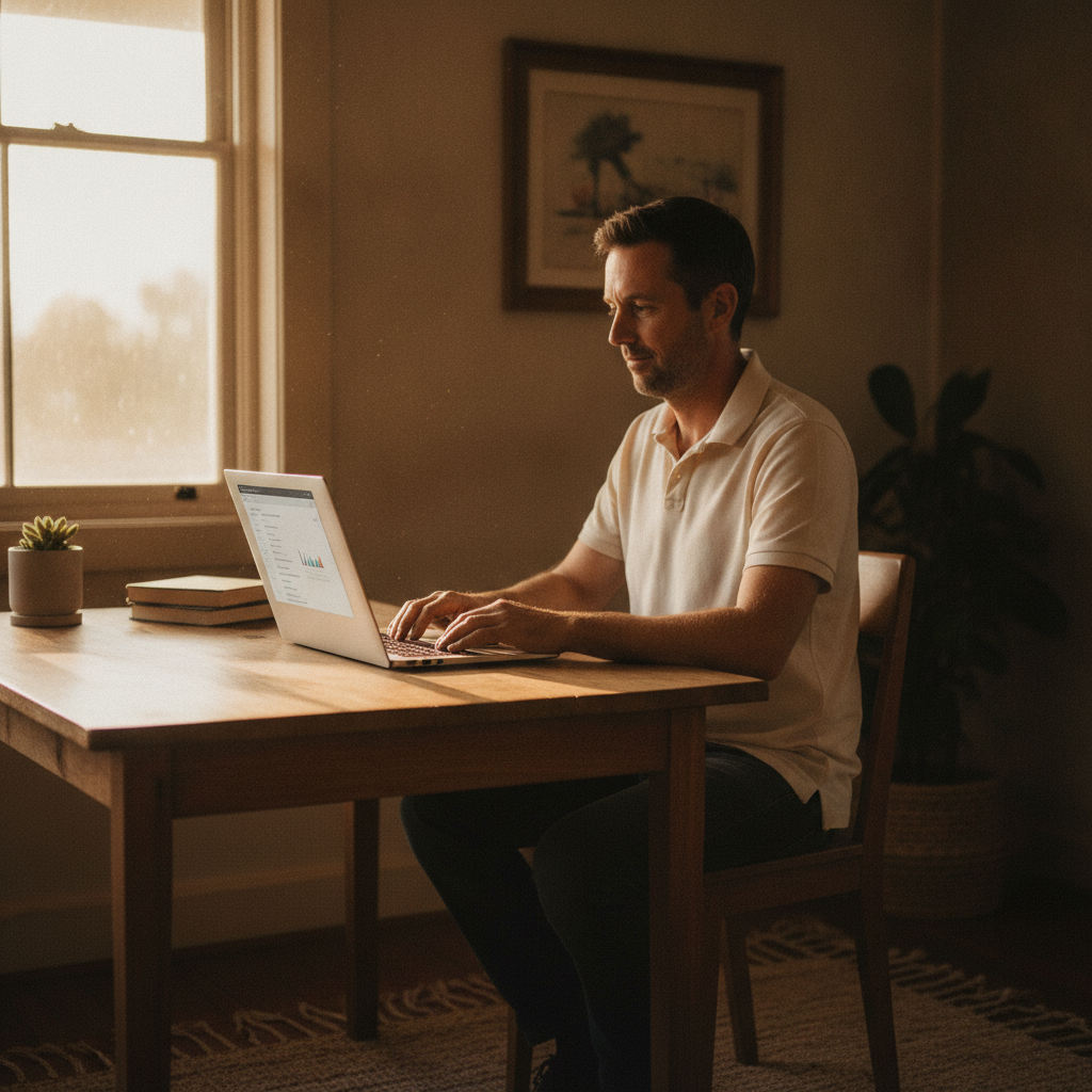 Computer cleaning in Longreach (2540) — a local resident at home with a clean, fast, dust-free computer running cool and quiet