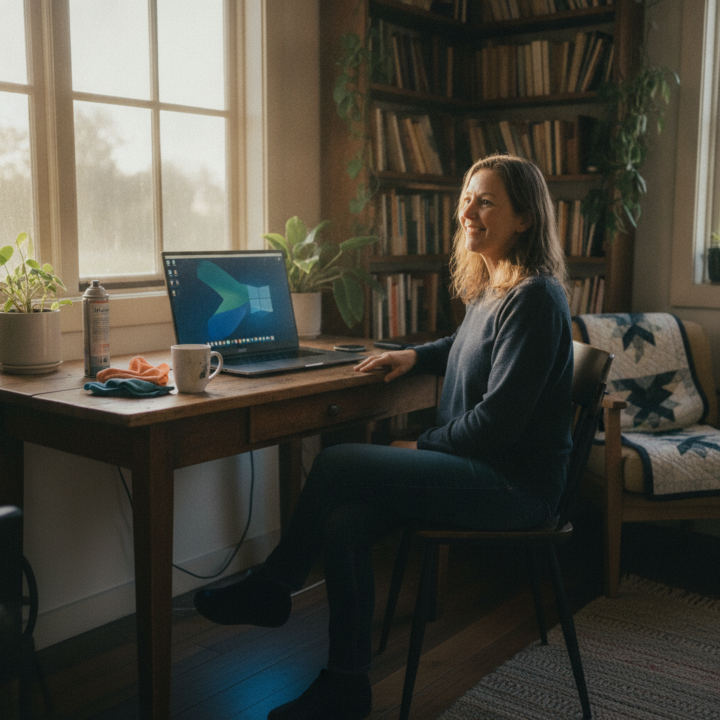 Computer cleaning in Lovedale (2325) — a local resident at home with a clean, fast, dust-free computer running cool and quiet