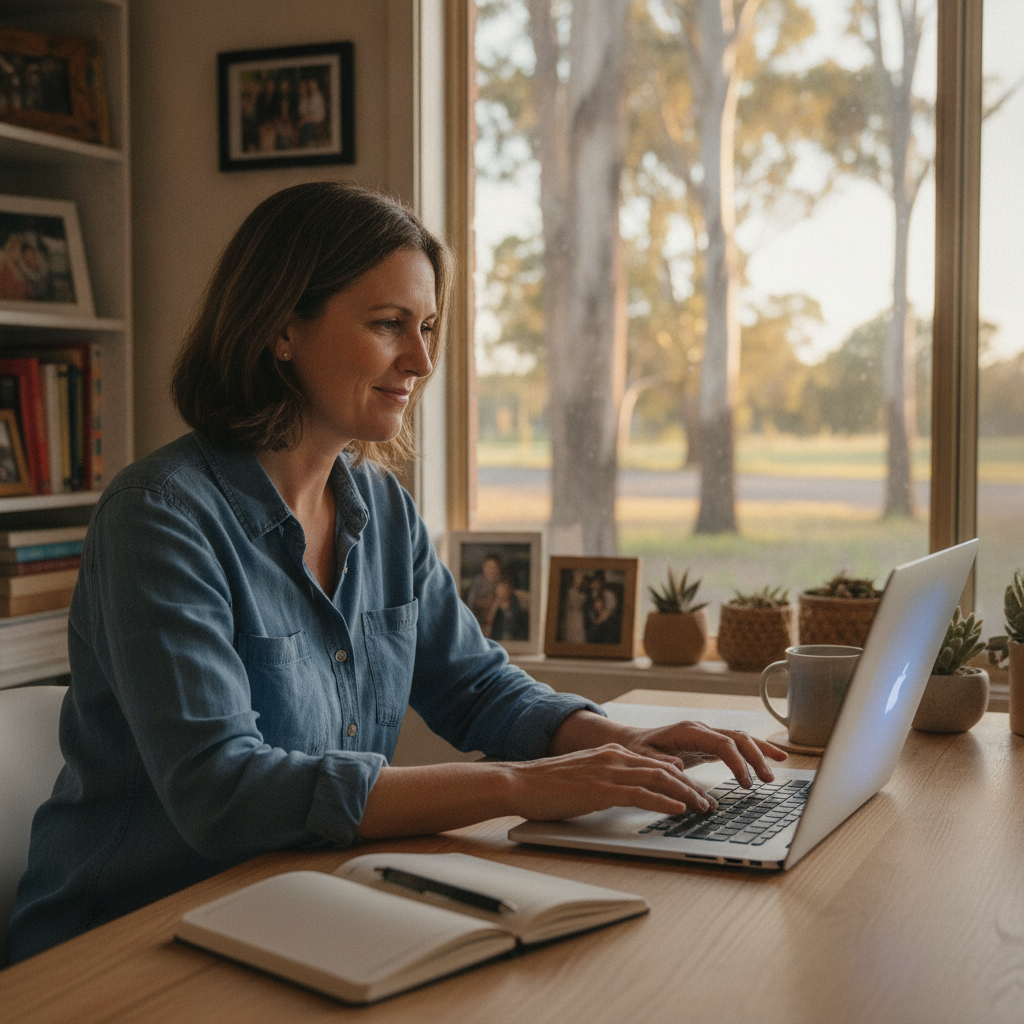 Professional computer clean-out in Lower Duck Creek (2469) — a happy New South Wales resident at home with a spotless, fast, quiet machine
