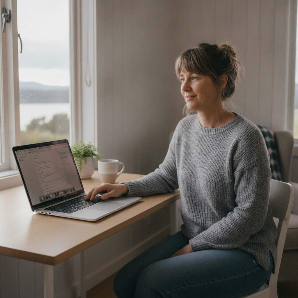 Professional computer clean-out in Lower Sandy Bay (7005) — a happy Tasmania resident at home with a spotless, fast, quiet machine