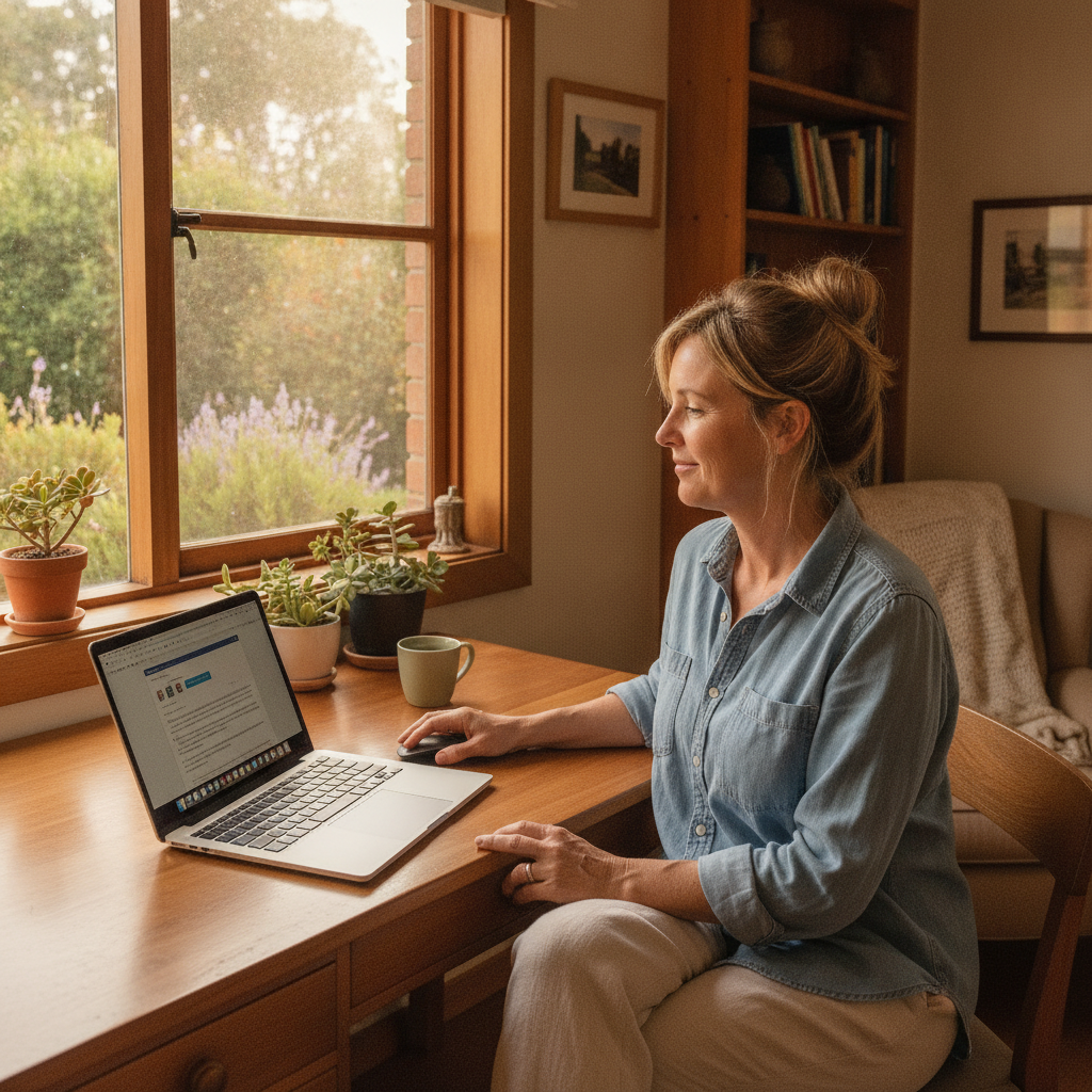 Professional computer clean-out in Macclesfield (5153) — a happy South Australia resident at home with a spotless, fast, quiet machine