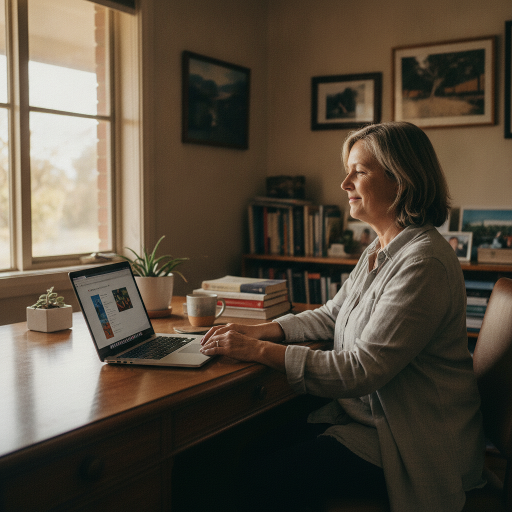 Professional computer clean-out in Macquarie Marshes (2831) — a happy New South Wales resident at home with a spotless, fast, quiet machine