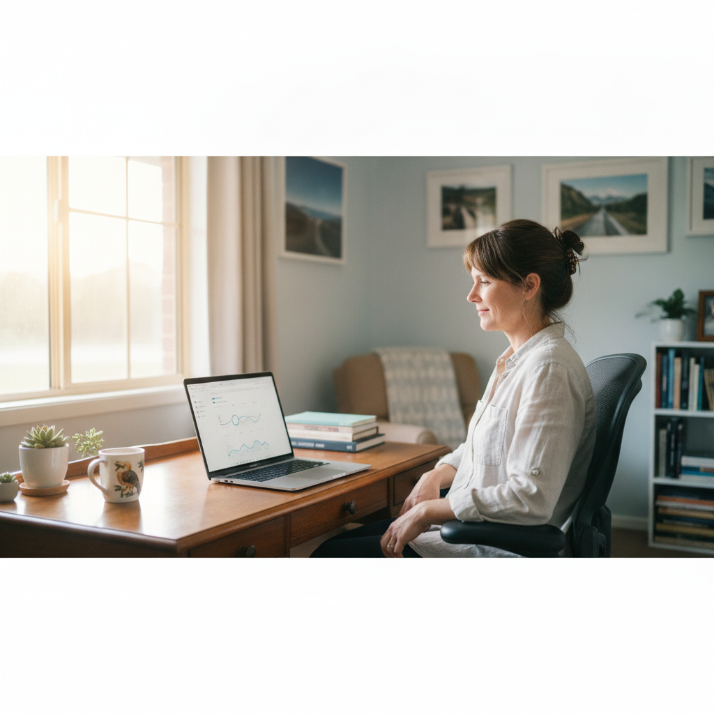 Professional computer clean-out in Manara (2878) — a happy New South Wales resident at home with a spotless, fast, quiet machine