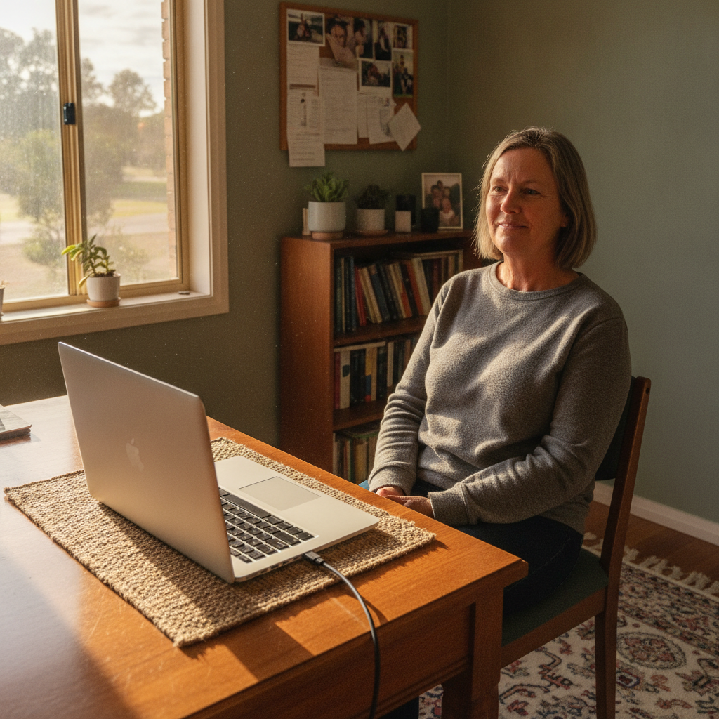 Professional computer clean-out in Mangoplah (2652) — a happy New South Wales resident at home with a spotless, fast, quiet machine
