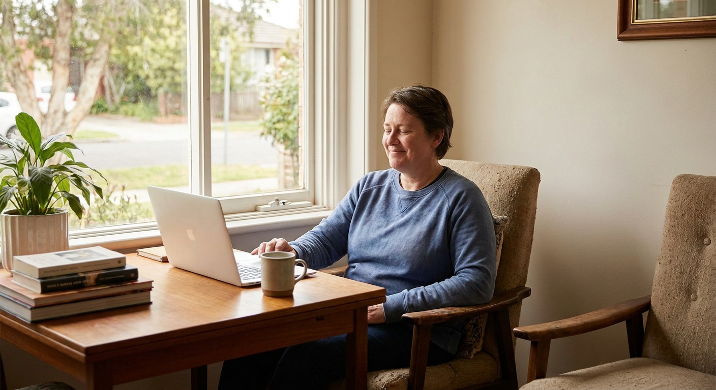 Computer cleaning in Maribyrnong (3032) — a local resident at home with a clean, fast, dust-free computer running cool and quiet