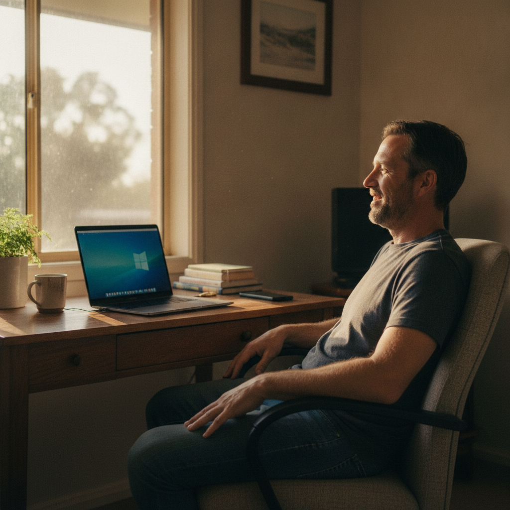 Computer cleaning in Maroota (2756) — a local resident at home with a clean, fast, dust-free computer running cool and quiet