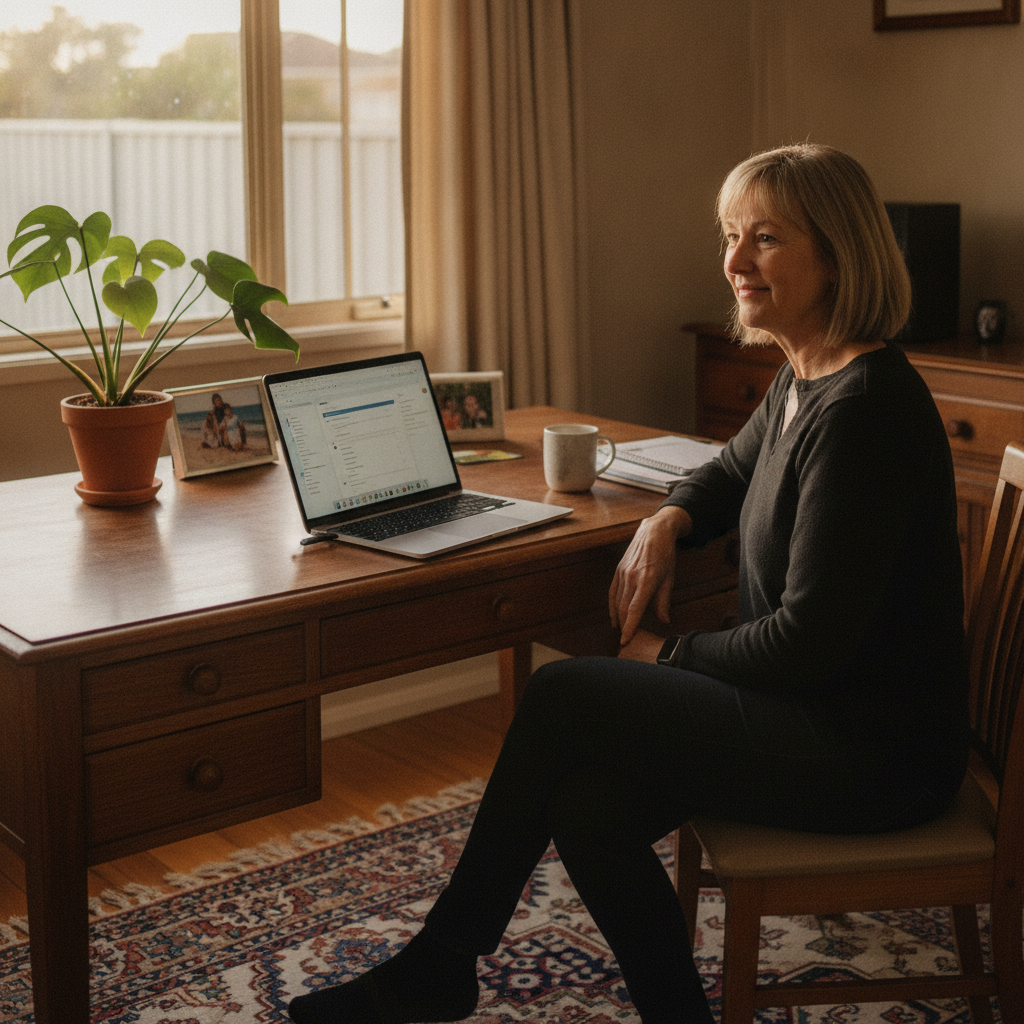 Professional computer clean-out in McGraths Hill (2756) — a happy New South Wales resident at home with a spotless, fast, quiet machine