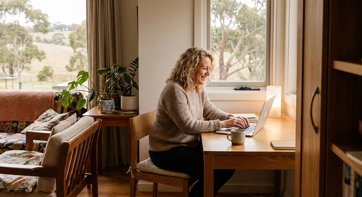 Computer cleaning in Merricks (3916) — a local resident at home with a clean, fast, dust-free computer running cool and quiet