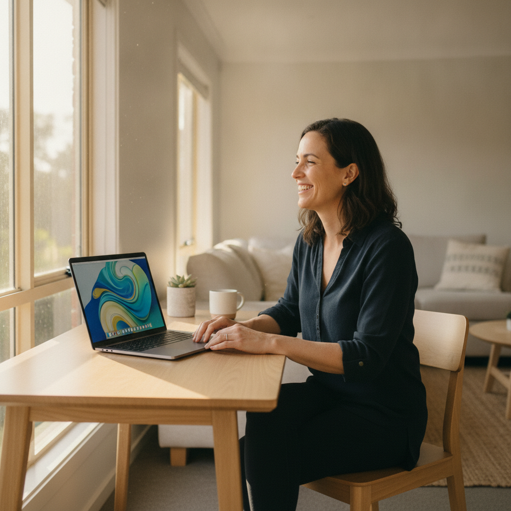 Professional computer clean-out in Meryla (2577) — a happy New South Wales resident at home with a spotless, fast, quiet machine