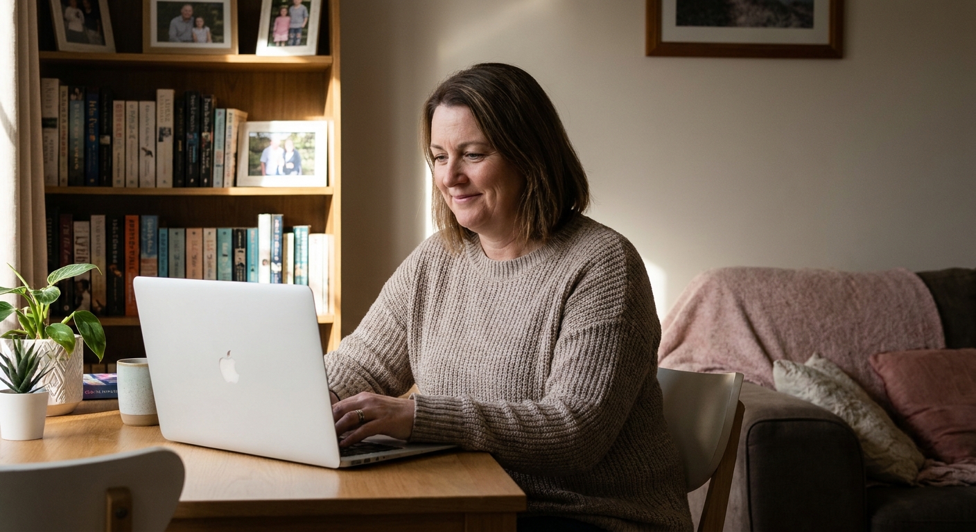 Professional computer clean-out in Mickleham (3064) — a happy Victoria resident at home with a spotless, fast, quiet machine