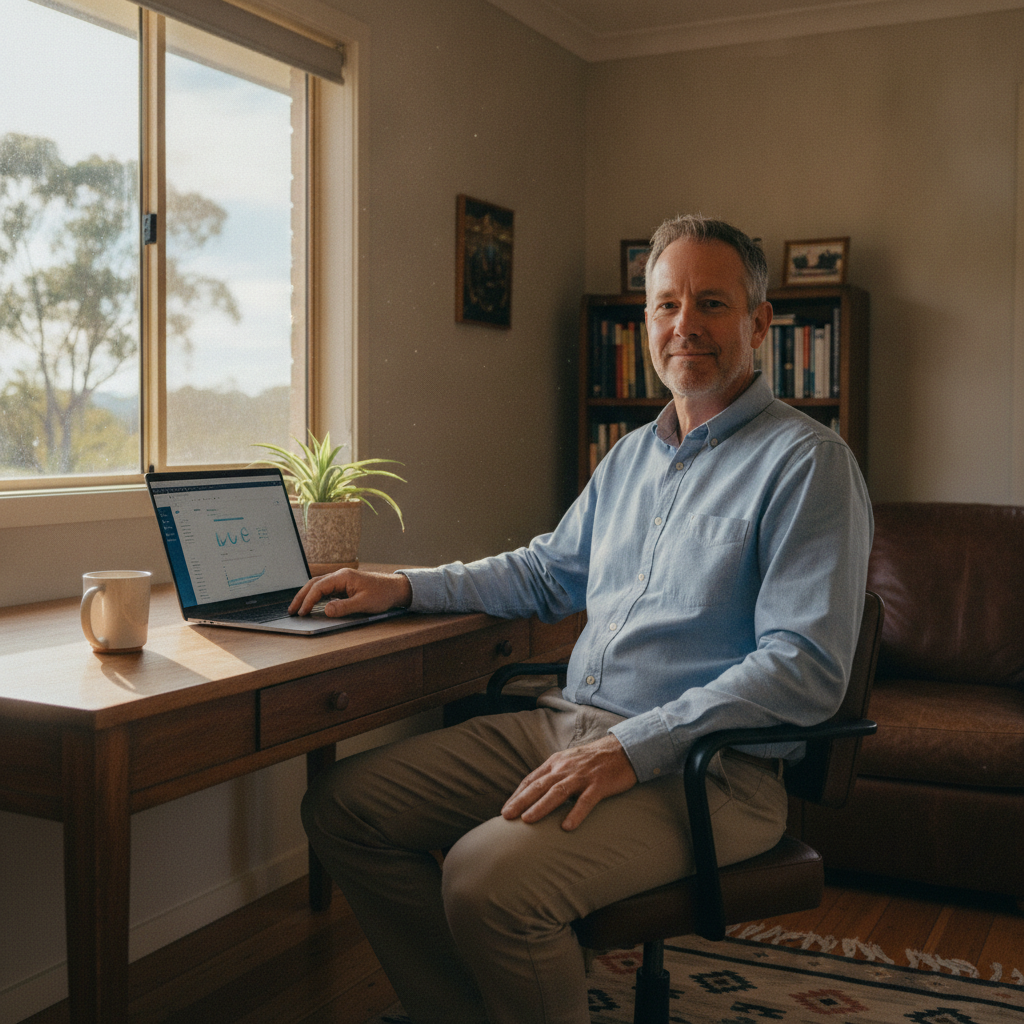 Professional computer clean-out in Millah Murrah (2795) — a happy New South Wales resident at home with a spotless, fast, quiet machine