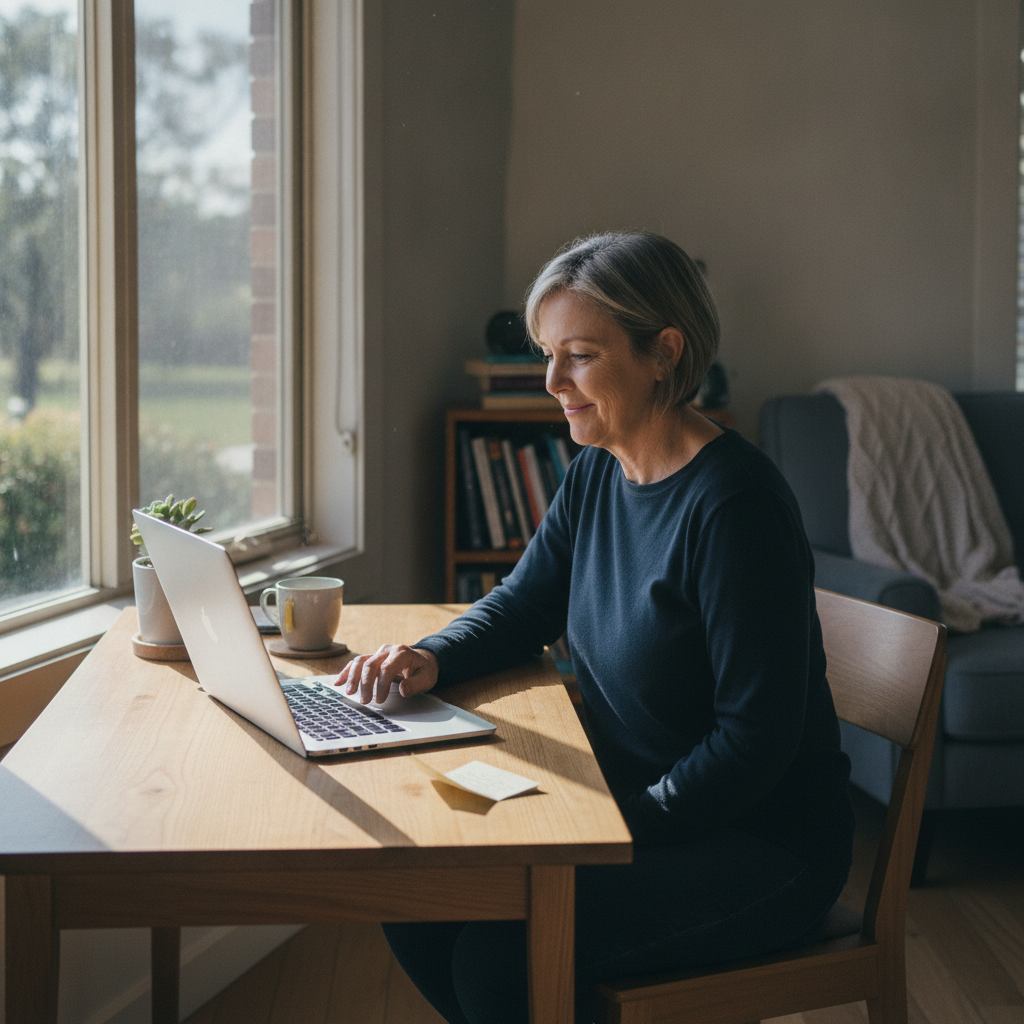 Professional computer clean-out in Millbrook (6330) — a happy Western Australia resident at home with a spotless, fast, quiet machine