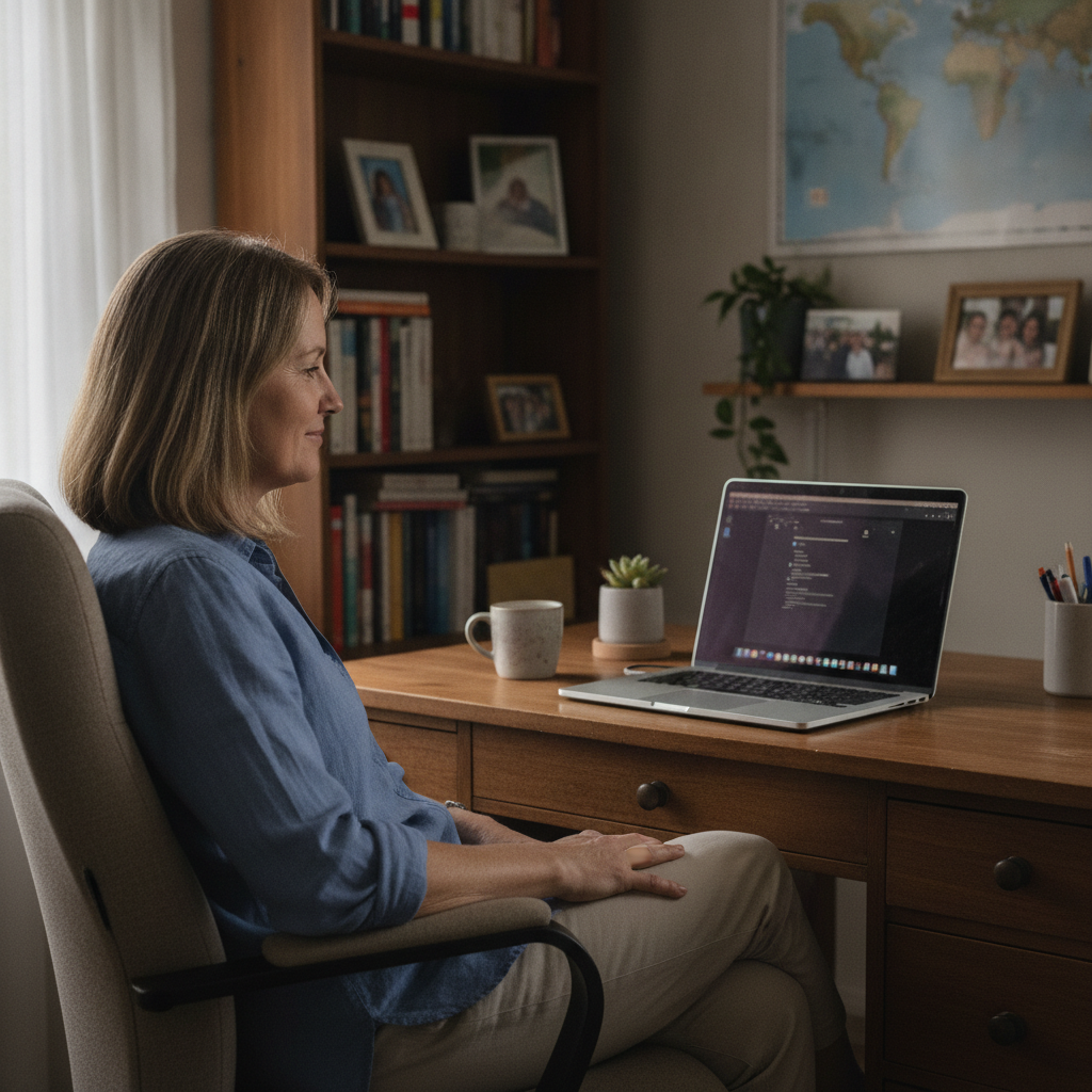 Professional computer clean-out in Modbury Heights (5092) — a happy South Australia resident at home with a spotless, fast, quiet machine
