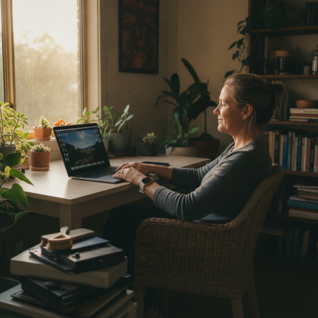 Computer cleaning in Mograni (2422) — a local resident at home with a clean, fast, dust-free computer running cool and quiet