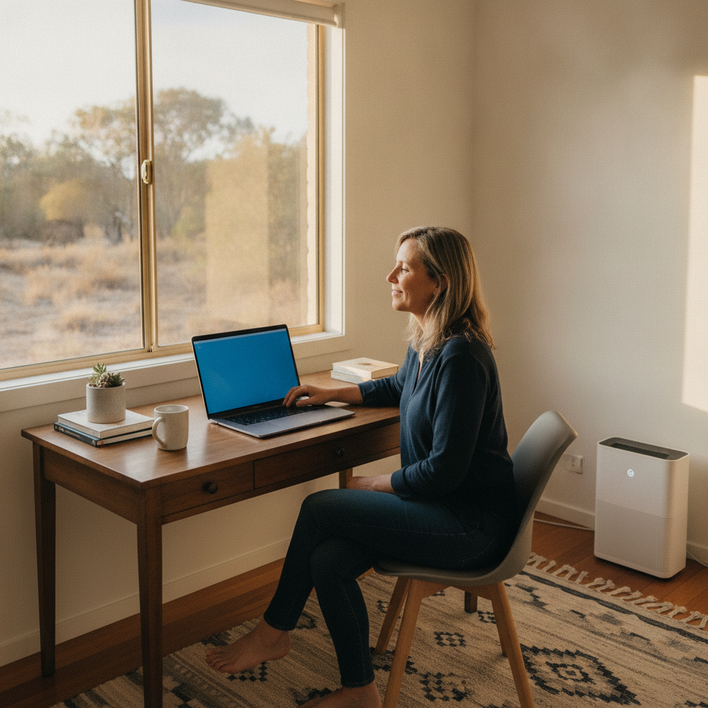 Professional computer clean-out in Monak (2738) — a happy New South Wales resident at home with a spotless, fast, quiet machine