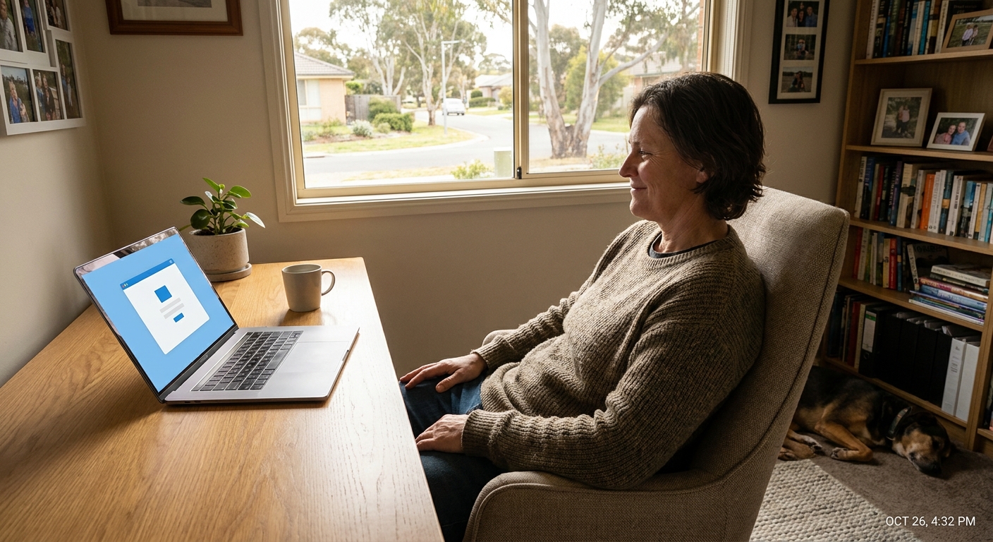 Professional computer clean-out in Monash (2904) — a happy the ACT resident at home with a spotless, fast, quiet machine