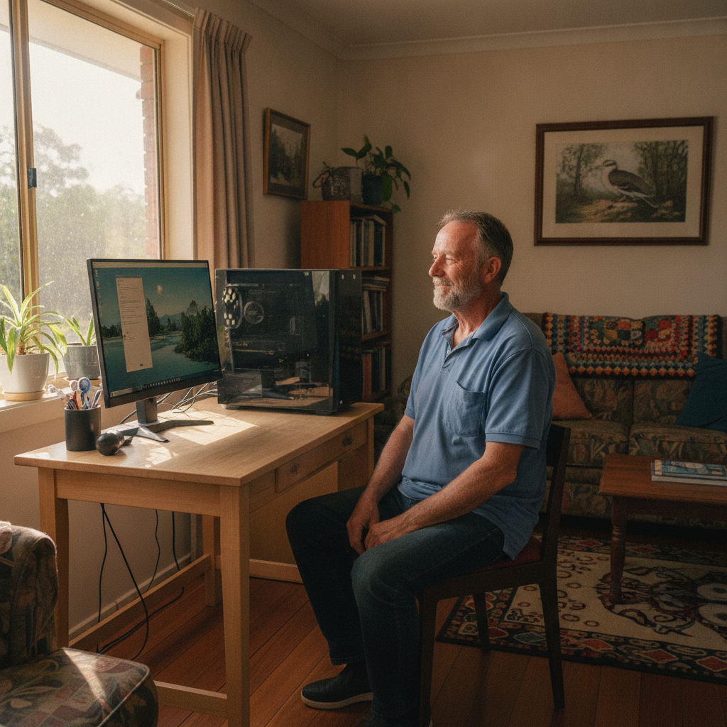 Computer cleaning in Mooball (2483) — a local resident at home with a clean, fast, dust-free computer running cool and quiet